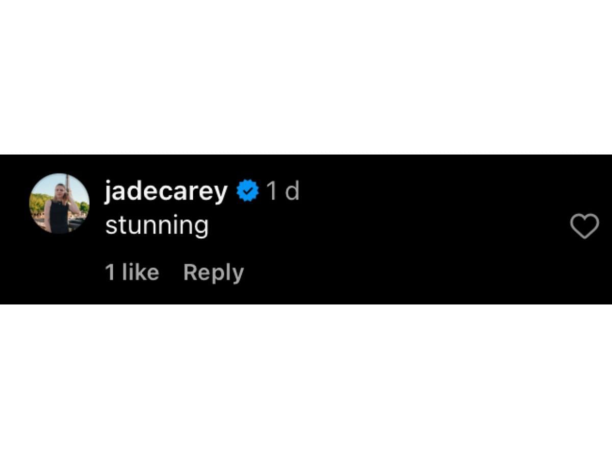 Carey’s comment on Instagram
